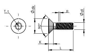             Parafuso de Cabeça Chata Hexalobular 
      , , STM41