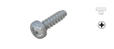 Schrauben für Kunststoffe, Linsenzylinderkopf-Schraube mit Z-Kreuzschlitz-Antrieb, WN5412, STP 22