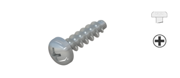 Schrauben für Kunststoffe, Linsenzylinderkopf-Schraube mit H-Kreuzschlitz-Antrieb, WN1412, STP 32 A
