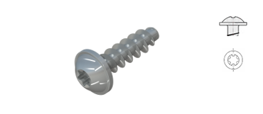 Schrauben für Kunststoffe, Linsenkopf-Schraube mit angepresster Scheibe und Innensechsrund, WN1451, STP 38 A